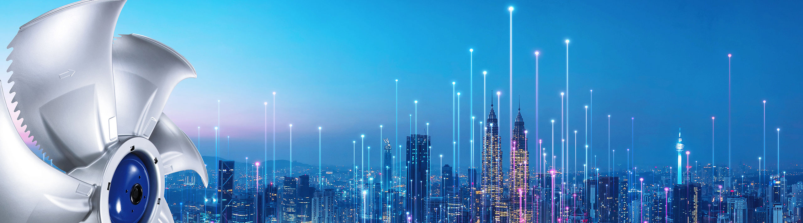 Gelebte Innovation Innovative Lösung vor einer Skyline